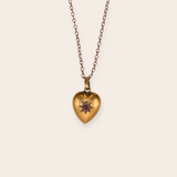 15K Heart Pendant with Diamond & Ruby Star and 9K Chain
