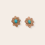14K YG Smaller Flower w Turquoise