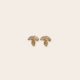 14K YG Leaf Stud