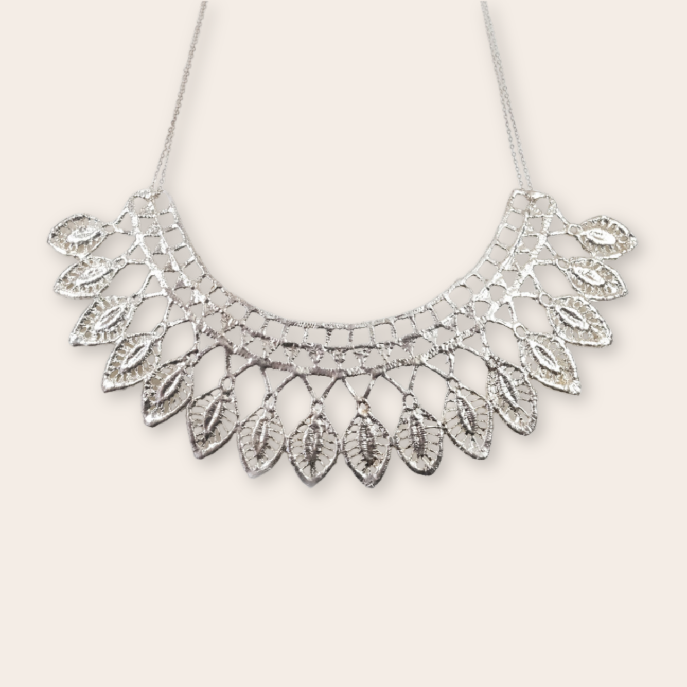 Silver Layered Collar Necklace