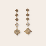 14k Yellow Gold Square drops with Rose Cut Diamonds