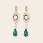 14K Yellow Gold Bar with Sapphire and Malachite