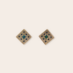 14K Yellow Gold Square with Sapphires