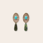 14K Yellow Gold Oval with Turquoise, Purple Amethyst and Green Opal14K Yellow Gold Oval with Turquoise, Purple Amethyst and Green Opal