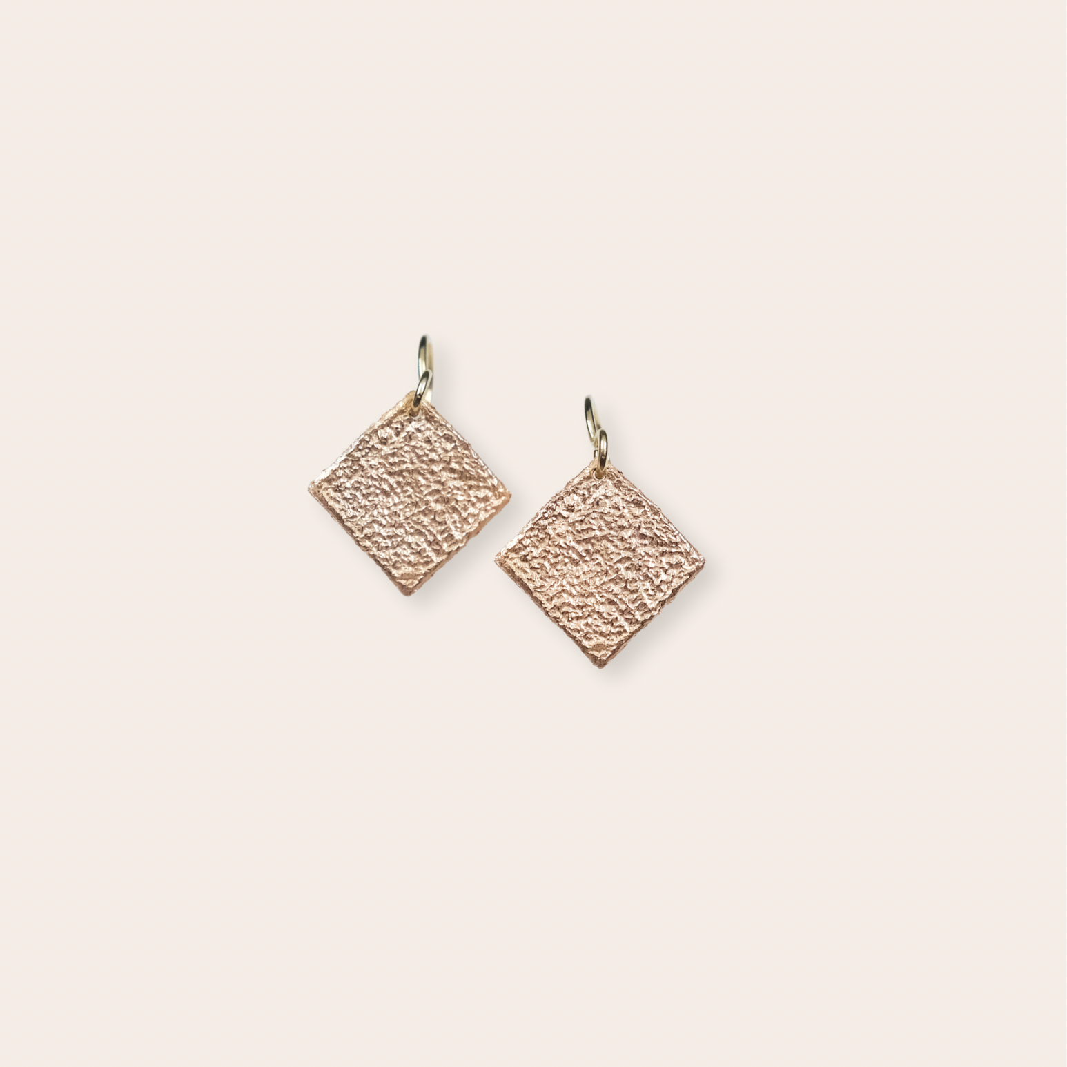 14k Rose Gold Square Dangle Earring