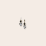 14k White Gold Rose Cut Black and Gray Diamond