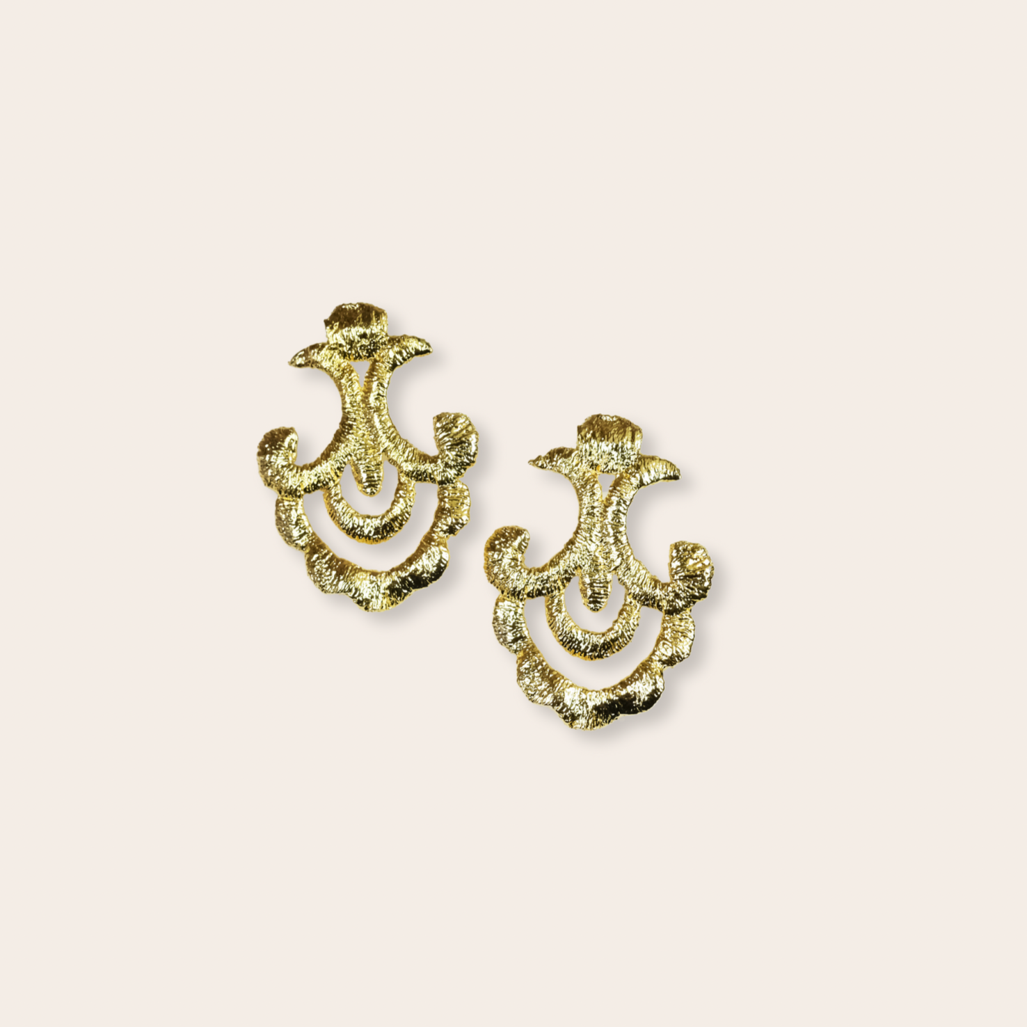 Gold plate anchor earring