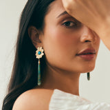 14K YG Turquoise Flower - Opal Drop