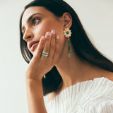 14K Yellow Gold Princess Cut Emerald Stacker