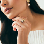 14k YG Cigar band w blue Sapphires