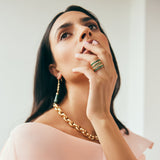 14K YG princess cut emerald stacker