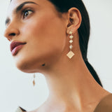 14k Yellow Gold Square drops with Rose Cut Diamonds