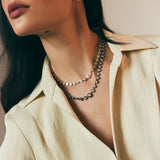 14k Yellow Gold Disc with Black Diamonds