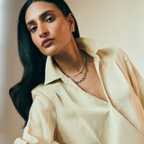 14k Yellow Gold Disc with Black Diamonds