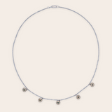 14K WHITE GOLD WITH ROUND EMERALD SMALL CHARM NECKLACE