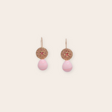 14K Yellow Gold Disc with Sapphires and Pink Opal