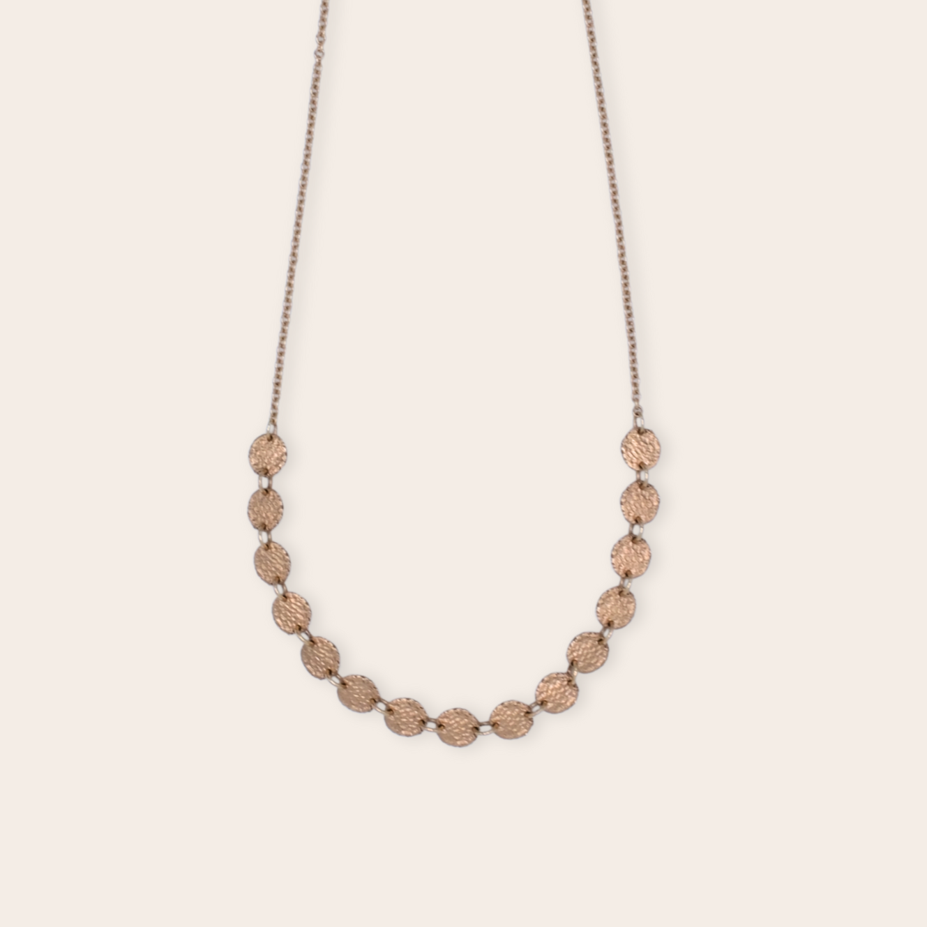 14k Yellow Gold 15 Discs Necklace