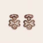 bronze lace petal fan earring