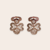 bronze lace petal fan earring