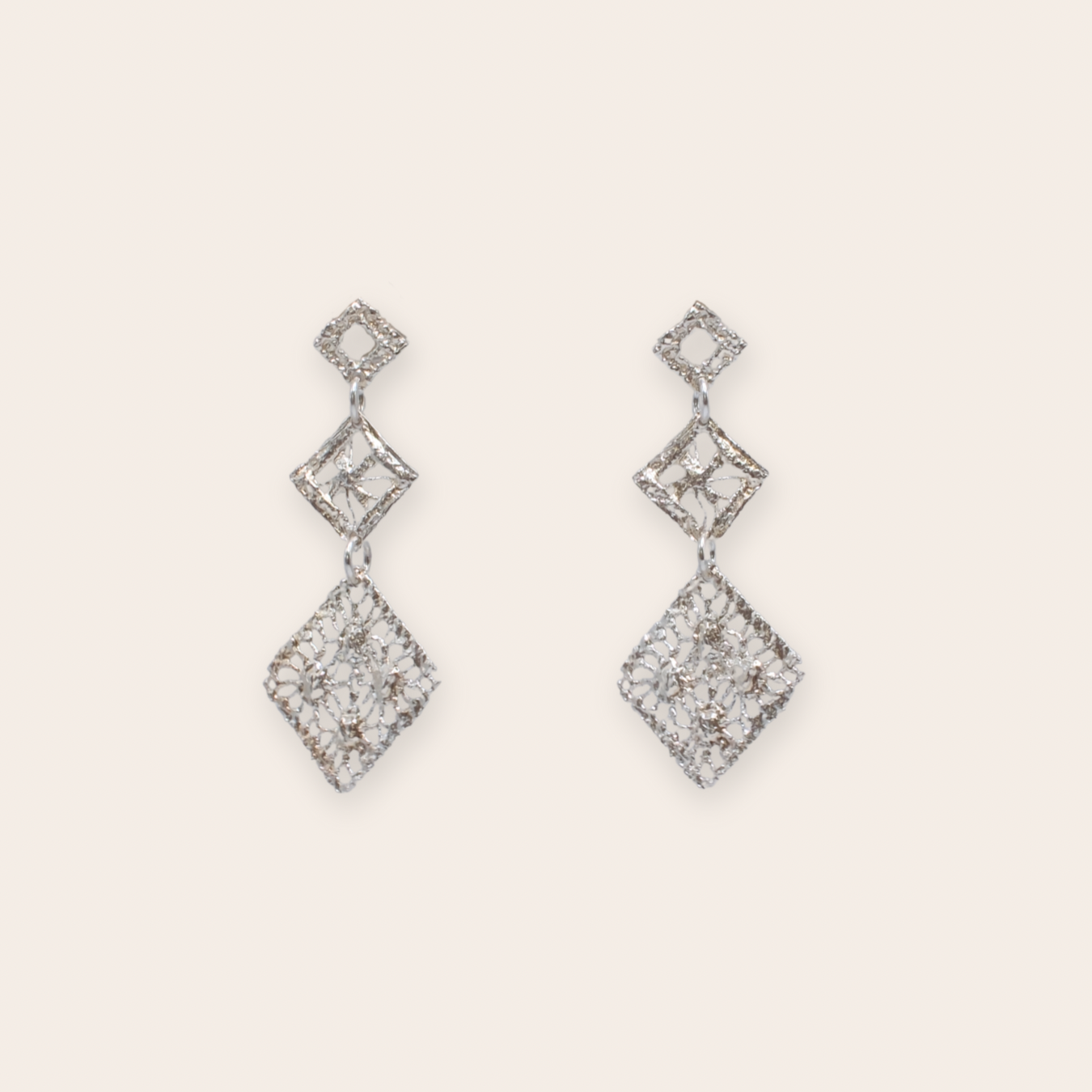 Silver Trio Drop Earring