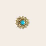 14k Yellow Gold Cocktail Ring with Turquoise