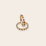 14K Yellow Gold Eternity Stacker with Square Cut Ruby