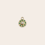 small round charm pearl & emerald