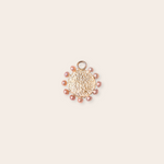 14k Yellow Gold Round Charm with Pearl Surround