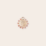 14k Yellow Gold Round Charm with Pearl Surround