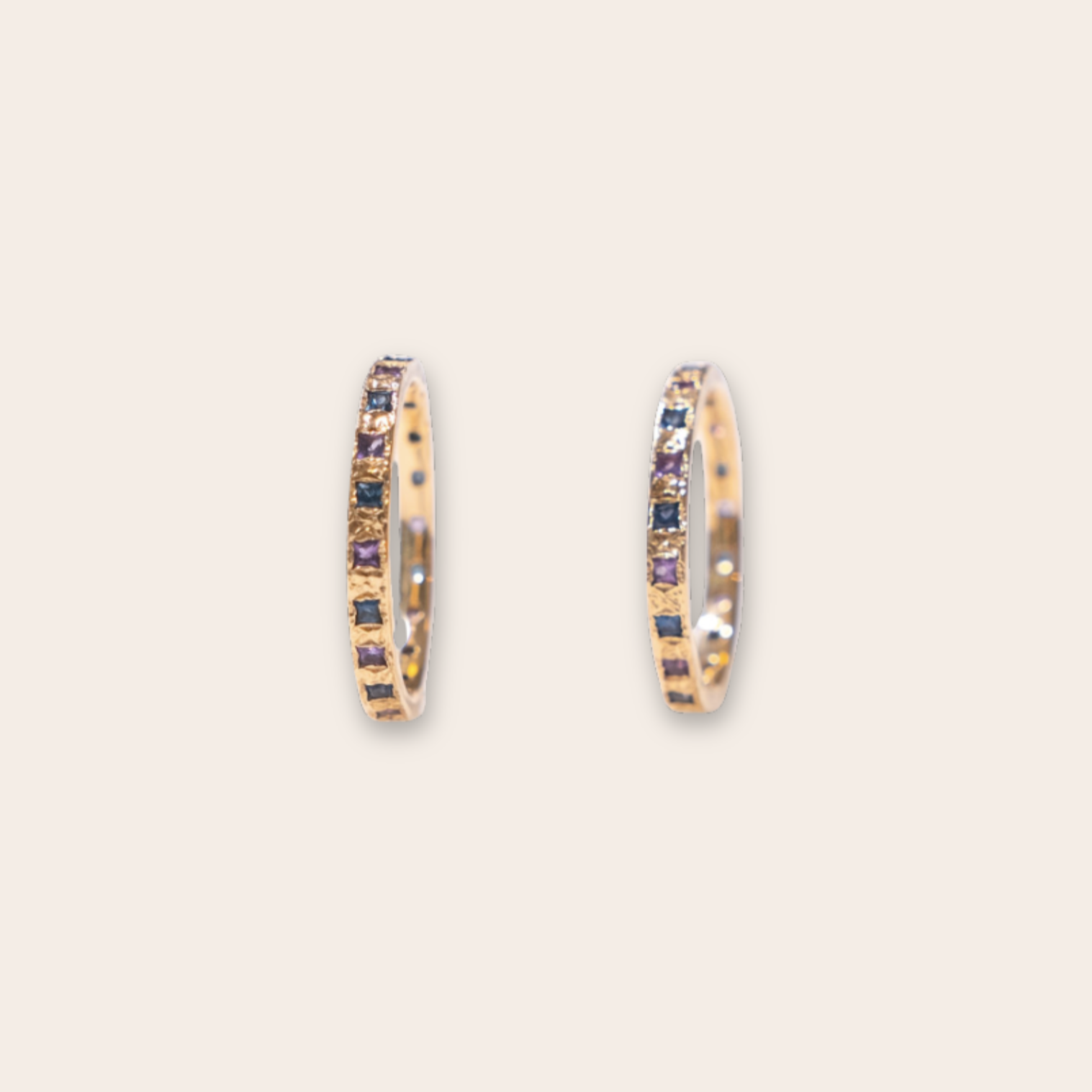 14k yg amethyst and sapphire stacker