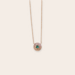 14k YG disc with emerald necklace