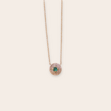 14k YG disc with emerald necklace