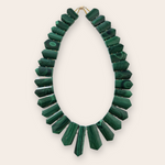 Malachite with 18K Yellow Gold Beading Collar Necklace