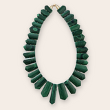 Malachite with 18K Yellow Gold Beading Collar Necklace