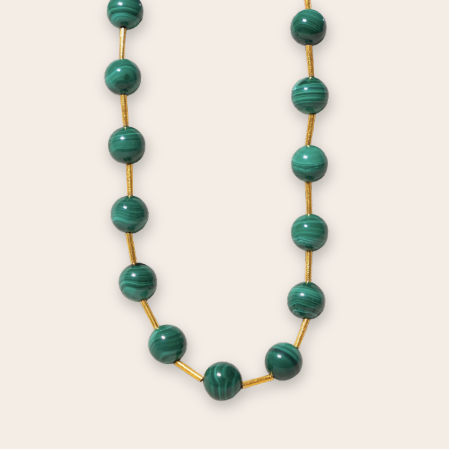 Malachite with 18k Yellow Beads