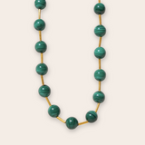 Malachite with 18k Yellow Beads