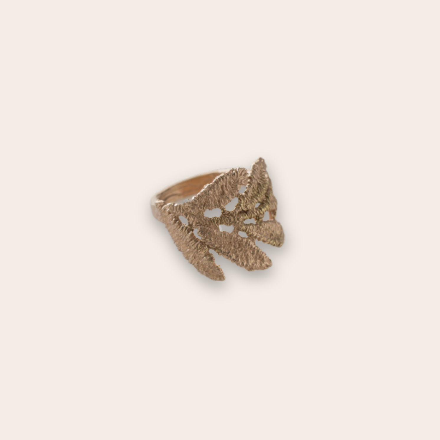 14K Rose Gold Leaf Wrap Ring