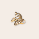 14K Yellow Gold Three Leaf Ring