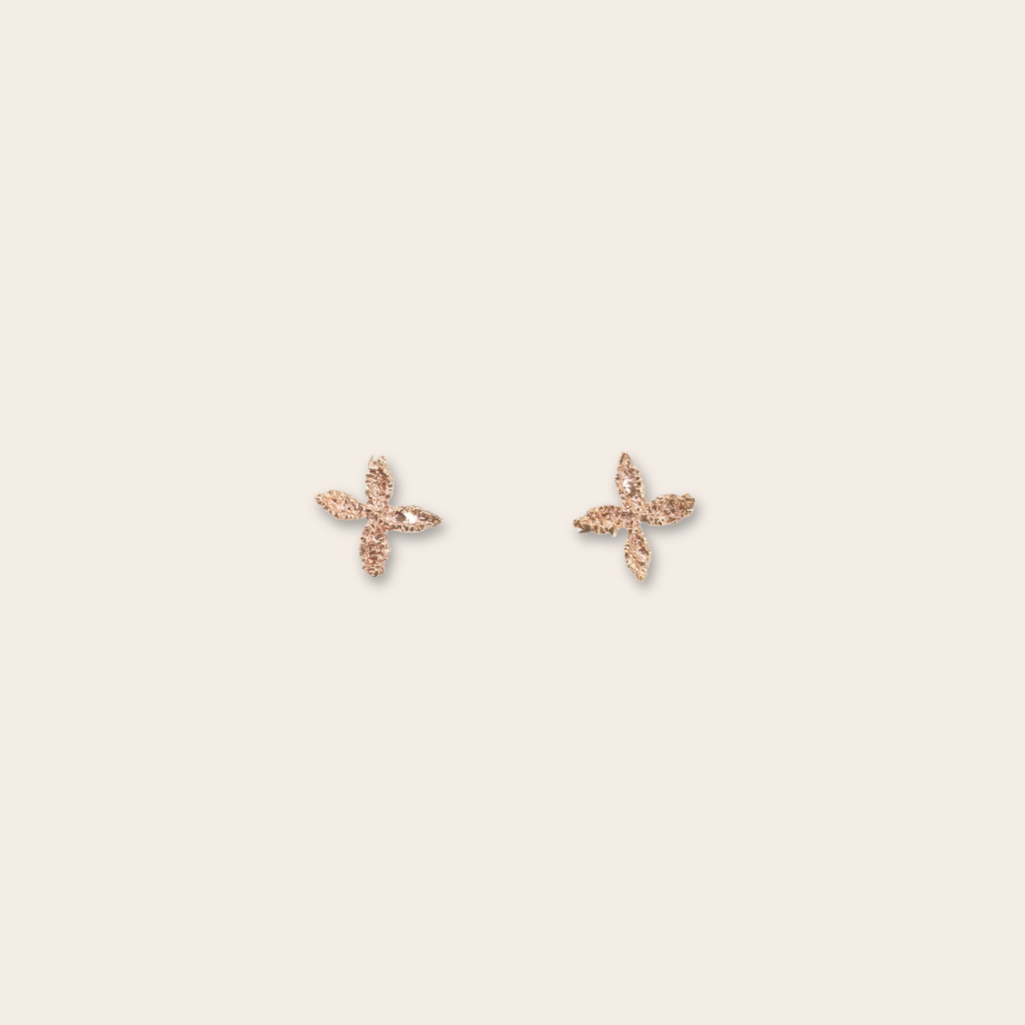 14k rose gold X stud