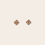 14k rose gold clover studs