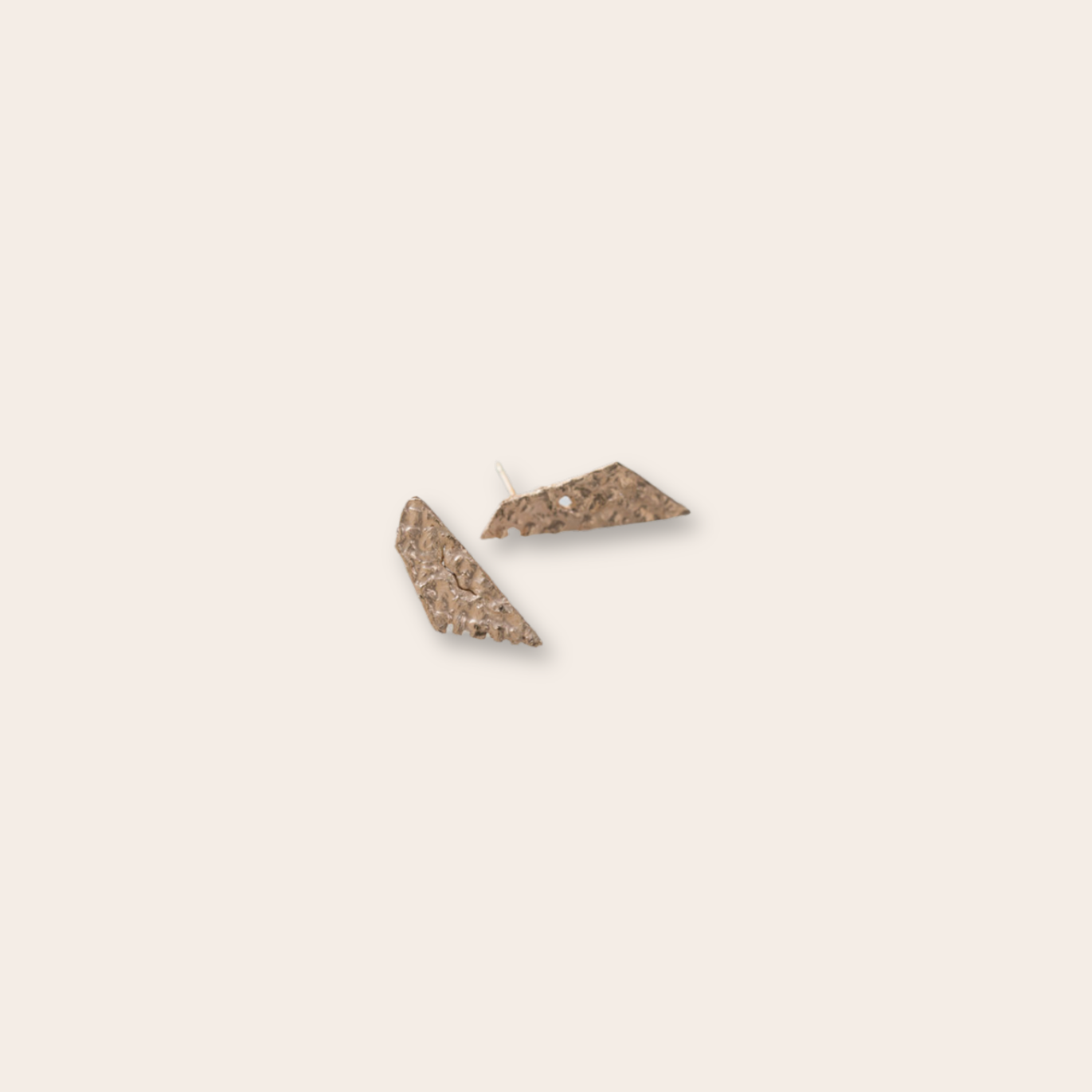 14k RG geometric burlap earrings