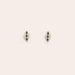 14K White Gold Kite Studs with Sapphire