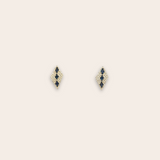 14K White Gold Kite Studs with Sapphire