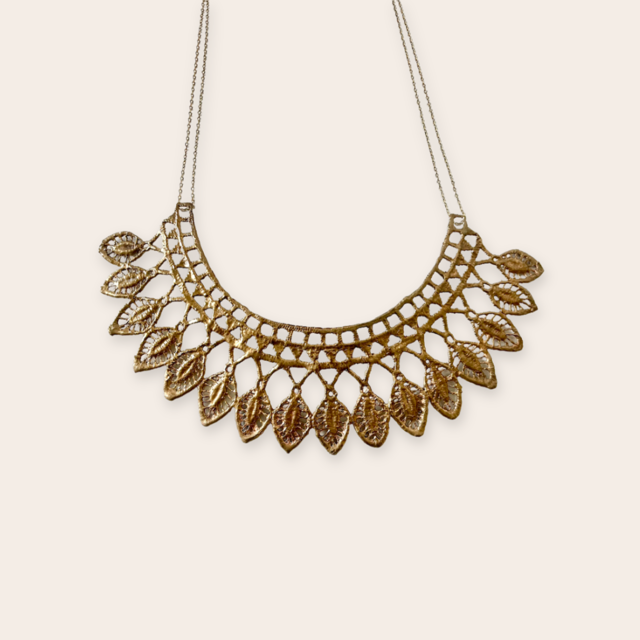 bronze layered collar necklace