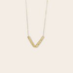 14K Yellow Wide Canvas V Necklace