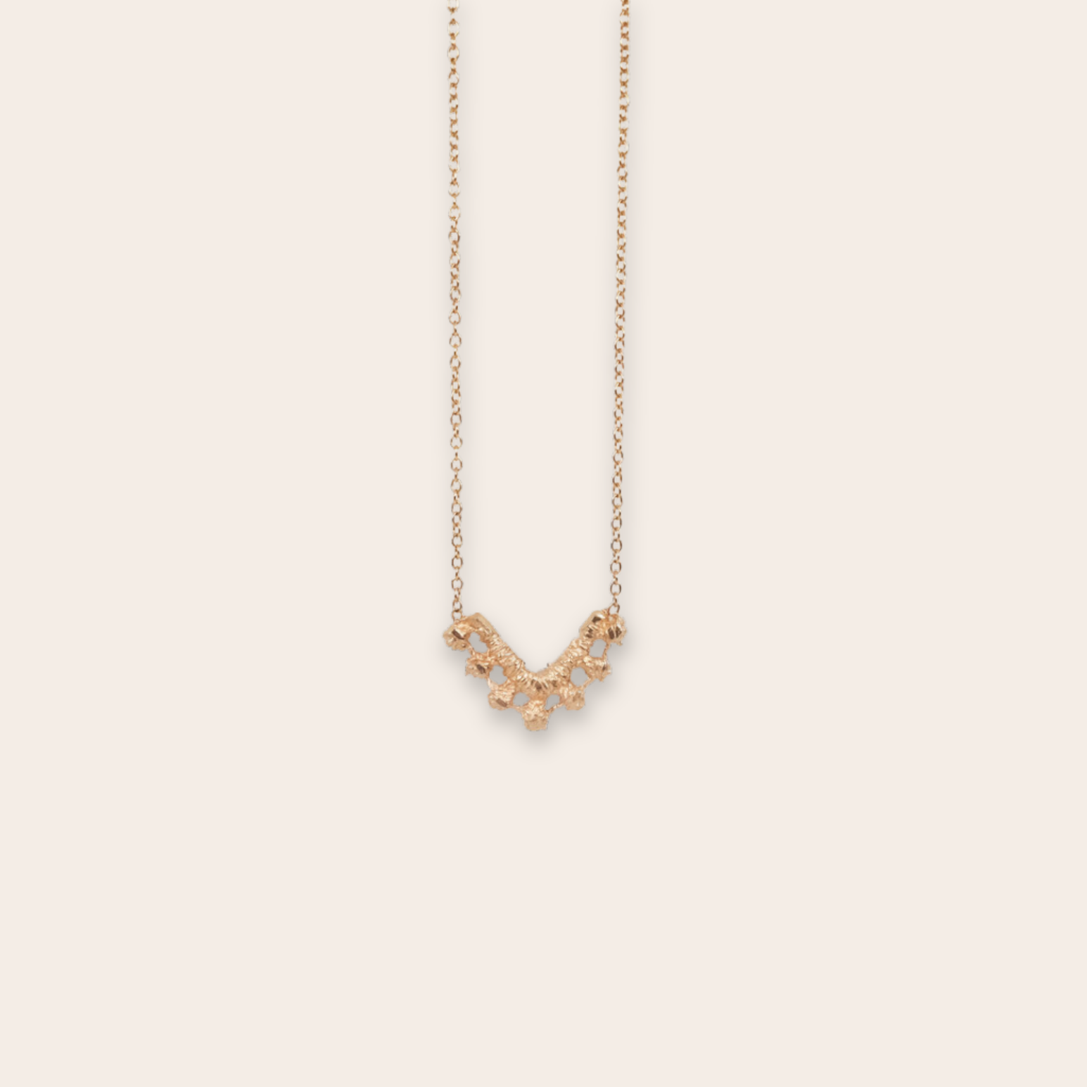 14K Yellow Gold Lace Necklace