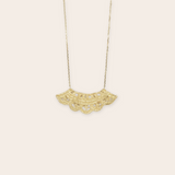 14K Yellow Gold Large Lace Necklace