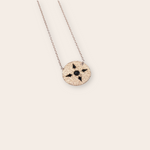 14k Rose Gold with Black Diamond and Sapphire Necklace