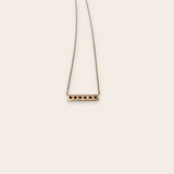 14k Yellow Gold and Ruby Bar Necklace
