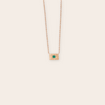 14K YELLOW GOLD EMERALD NECKLACE